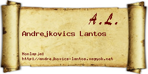 Andrejkovics Lantos névjegykártya